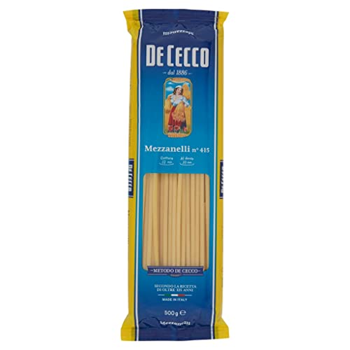10x De Cecco Pasta 100% Italienisch Mezzanelli n° 415 lange Nudeln 500g von De Cecco