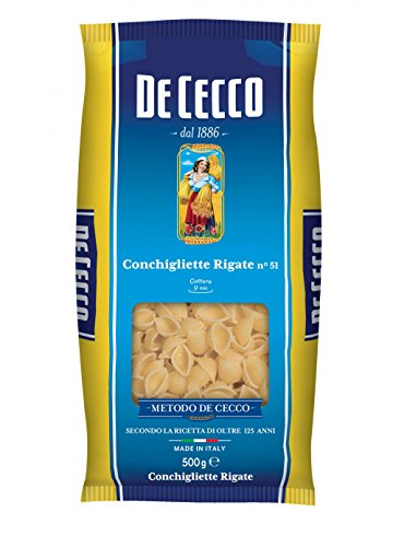10x Pasta De Cecco 100% Italienisch Conchigliette Rigate n. 51 Nudeln 500g von De Cecco