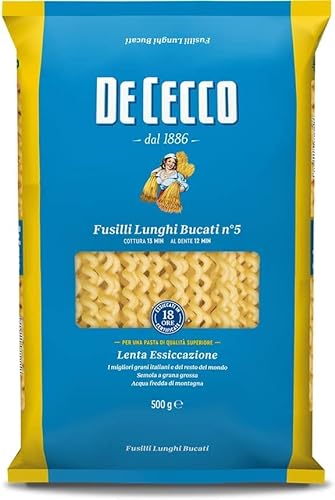 10x Pasta De Cecco 100% Italienisch Fusilli Lunghi Bucati n. 5 Nudeln 500g von De Cecco