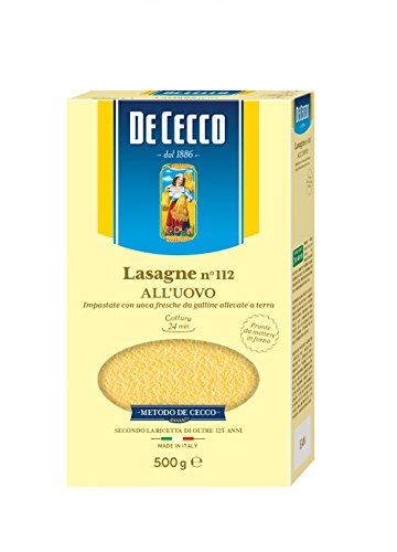 10x Pasta De Cecco 100% Italienisch Lasagne all'uovo n. 112 Nudeln mit ei 500g von De Cecco