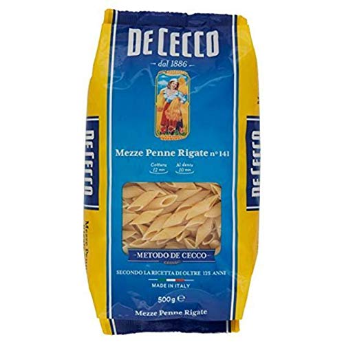 10x Pasta De Cecco 100% Italienisch Mezze Penne Rigate n. 141 Nudeln 500g von De Cecco