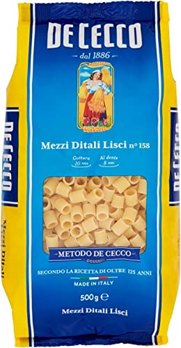 10x Pasta De Cecco 100% Italienisch Mezzi Ditali Lisci n° 158 Nudeln 500g kurze Pasta von De Cecco