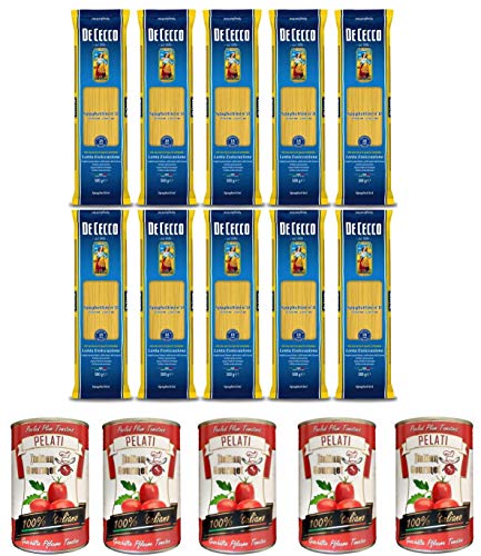 10x Pasta De Cecco 100% Italienisch Spaghettini n. 11 Nudeln 500g + Italian Gourmet 100% italienische geschälte Tomaten dosen 5x 400g 10x Pasta De Cecco 100% Italienisch Spaghettini n. 11 Nudeln 500g + Italian Gourmet 100% italienische geschälte Tomaten dosen 5x 400g von De Cecco