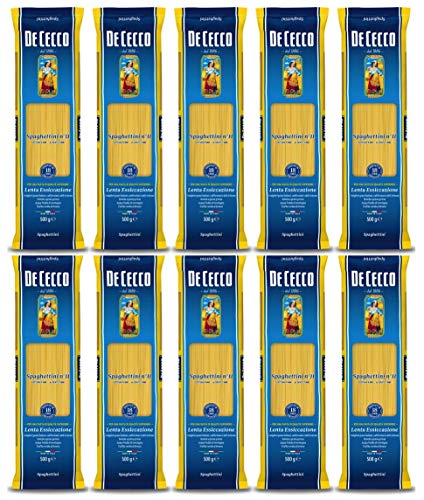 10x Pasta De Cecco 100% Italienisch Spaghettini n. 11 Nudeln 500g von De Cecco