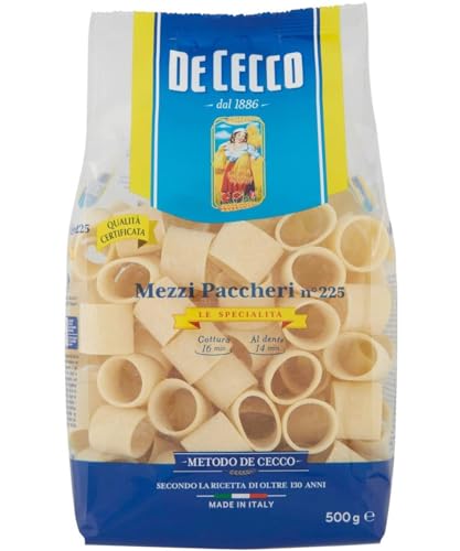 10x Pasta De Cecco 100% Italienisch mezzi paccheri n. 225 Nudeln 500g von De Cecco