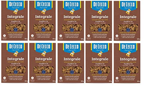 10x Pasta De Cecco Fusilli integrali n. 34 Vollkorn italienisch Nudeln 500 g von De Cecco