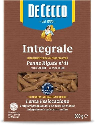 10x Pasta De Cecco Penne rigate integrali n 41 Vollkorn italienisch Nudeln 500 g von De Cecco