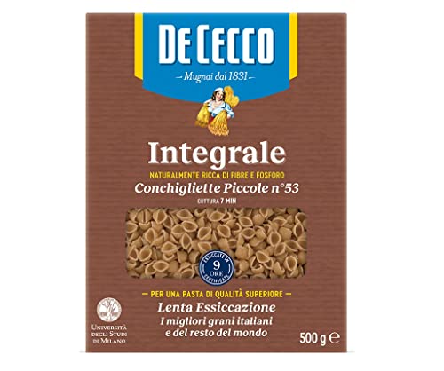 12x De Cecco Conchigliette Piccole n°53 Integrali Vollkornnudeln Vollkorn Pasta 500g Packung von De Cecco