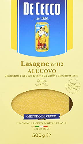 12x Pasta De Cecco 100% Italienisch Lasagne all'uovo n. 112 Nudeln mit ei 500g von De Cecco
