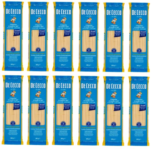 12x Pasta De Cecco 100% Italienisch Linguine Grandi n°407 Nudeln 500g von De Cecco