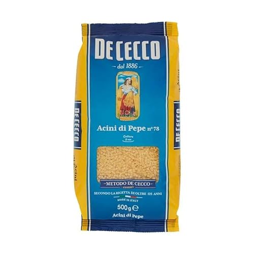 20x De Cecco Pasta 100% Italienisch Acini di Pepe n° 78 kurze Pasta 500g von De Cecco