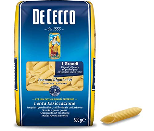 20x De Cecco Pasta 100% Italienisch Pennoni Rigati n° 39 kurze Pasta 500g von De Cecco