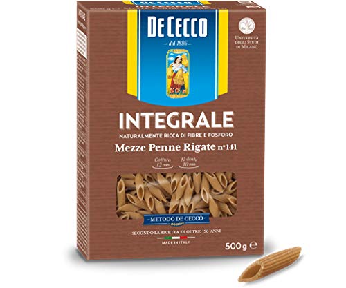 20x De Cecco Pasta Mezze penne rigate integrali Vollkorn italienisch Nudeln 500g von De Cecco