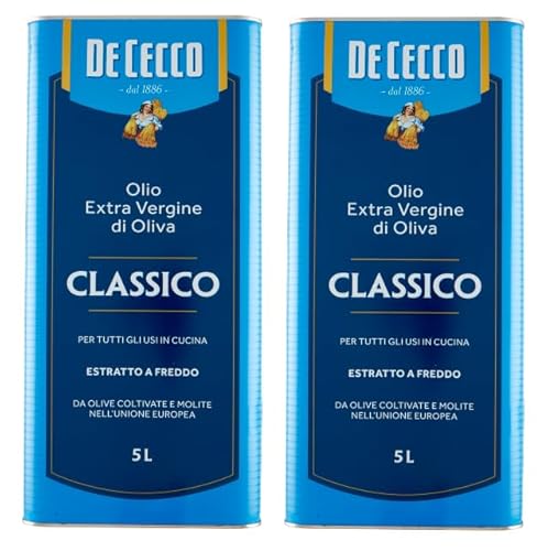 2er-Pack De Cecco Classico Olio Extra Vergine di Oliva,Natives Olivenöl Extra,Ideal für alle Anwendungen in der Küche,5Lt Dose 2er-Pack De Cecco Classico Olio Extra Vergine di Oliva,Natives Olivenöl Extra,Ideal für alle Anwendungen in der Küche,5Lt Dose von De Cecco