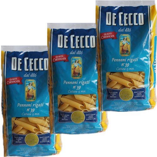 3x De Cecco Nudeln 'Pennoni rigati' n.39, 500 g 3x De Cecco Nudeln 'Pennoni rigati' n.39, 500 g von De Cecco