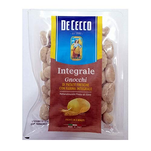 3x De Cecco Pasta 100% Italienisch Gnocchi di Patate Integrali 500g Vollkorn Kartoffelpaste mit Vollkornmehl von De Cecco