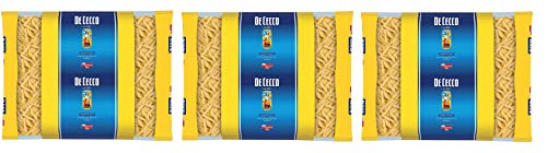 3x De Cecco Penne Lisce Pasta di Semola di Grano Duro Hartweizengrieß Pasta 100% Italienische Pasta Kurze Pasta Packung mit 3Kg von De Cecco