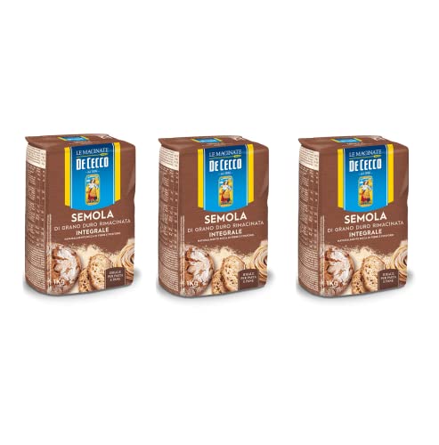 3x De Cecco Semola di Grano Duro Integrale Vollkorn Hartweizengrieß 1Kg ideal für Pasta und Brot 3x De Cecco Semola di Grano Duro Integrale Vollkorn Hartweizengrieß 1Kg ideal für Pasta und Brot von De Cecco