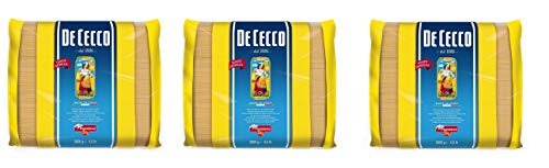 3x De Cecco Spaghetti Pasta di Semola di Grano Duro Hartweizengrieß Pasta 100% Italienische Pasta Längliche Pasta Packung mit 3Kg von De Cecco