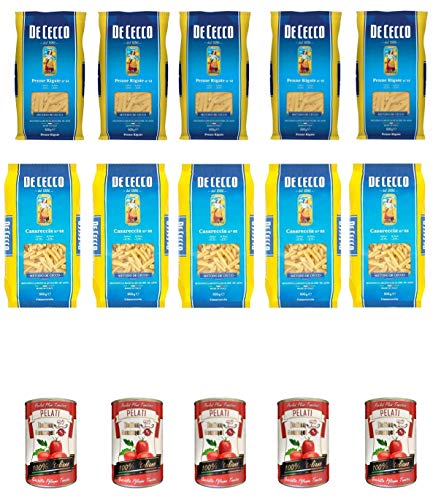 5x De Cecco Casareccia n.88 500G + 5x De Cecco Penne Rigate n. 41 + Italian Gourmet 100% italienische geschälte Tomaten dosen 5x 400g 5x De Cecco Casareccia n.88 500G + 5x De Cecco Penne Rigate n. 41 + Italian Gourmet 100% italienische geschälte Tomaten dosen 5x 400g von De Cecco