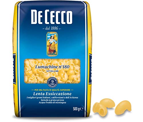 5x De Cecco Pasta 100% Italienisch Lumachine n° 180 kurze Pasta 500g von De Cecco