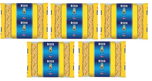 5x De Cecco Penne Lisce Pasta di Semola di Grano Duro Hartweizengrieß Pasta 100% Italienische Pasta Kurze Pasta Packung mit 3Kg von De Cecco