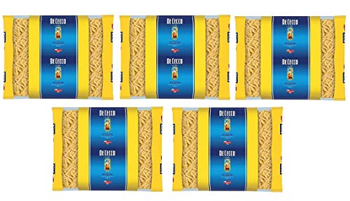 5x De Cecco Penne Rigate Pasta di Semola di Grano Duro Hartweizengrieß Pasta 100% Italienische Pasta Kurze Pasta Packung mit 3Kg von De Cecco