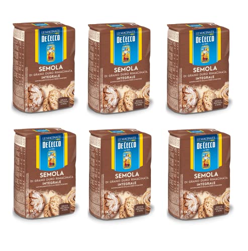 6x De Cecco Semola di Grano Duro Integrale Vollkorn Hartweizengrieß 1Kg ideal für Pasta und Brot 6x De Cecco Semola di Grano Duro Integrale Vollkorn Hartweizengrieß 1Kg ideal für Pasta und Brot von De Cecco