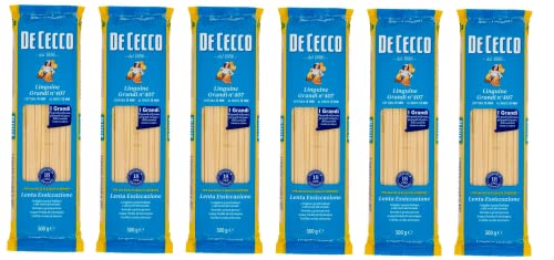 6x Pasta De Cecco 100% Italienisch Linguine Grandi n°407 Nudeln 500g von De Cecco