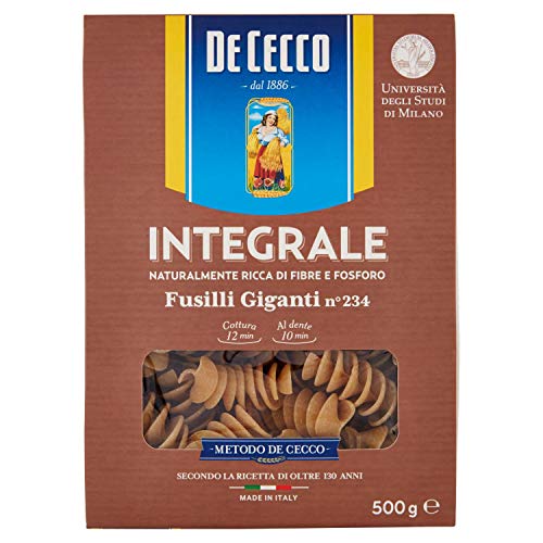 De Cecco Fusilli Giganti n° 234 Integrali Vollkornnudeln Nudeln Hartweizengrieß Pasta Vollkorn 500g Packung De Cecco Fusilli Giganti n° 234 Integrali Vollkornnudeln Nudeln Hartweizengrieß Pasta Vollkorn 500g Packung von De Cecco