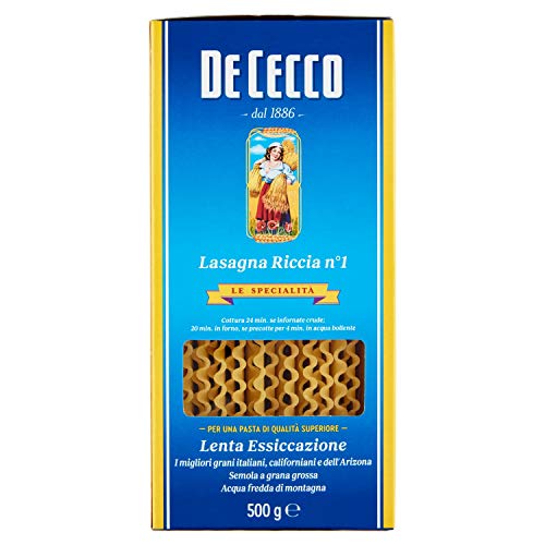 De Cecco Lasagna larga doppia riccia Nr. 1 / Lasagnenudeln 500 gr. De Cecco Lasagna larga doppia riccia Nr. 1 / Lasagnenudeln 500 gr. von DE CECCO