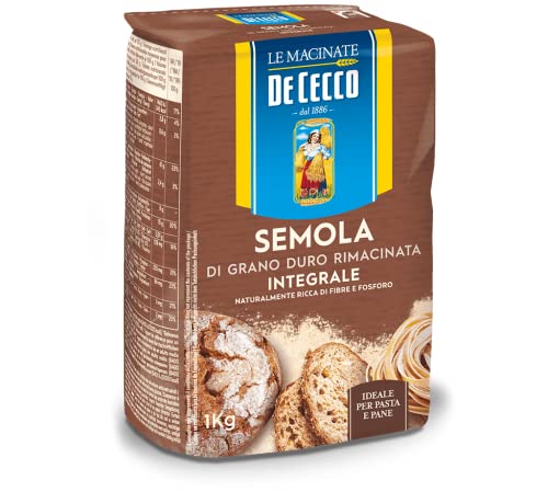 De Cecco Semola di Grano Duro Integrale Vollkorn Hartweizengrieß 1Kg ideal für Pasta und Brot von De Cecco