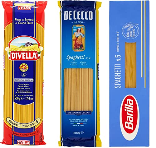 Nudeln kit Pasta De Cecco Barilla Divella Spaghetti Ristorante (12 X 500g) - Vorratspaket von De Cecco
