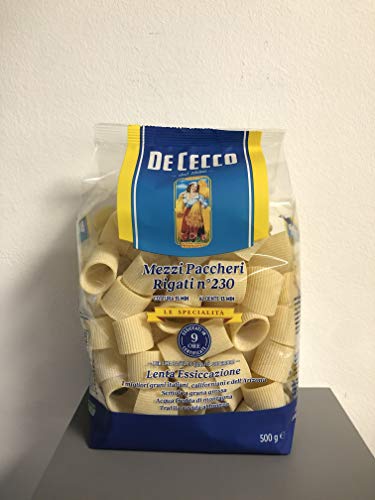 Pasta De Cecco 100% Italienisch Mezzi Paccheri Rigati n. 230 Nudeln 500g von De Cecco