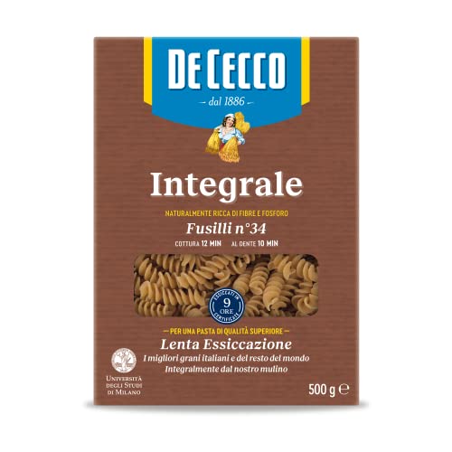 Pasta De Cecco Fusilli integrali n. 34 Vollkorn italienisch Nudeln 500 g von De Cecco