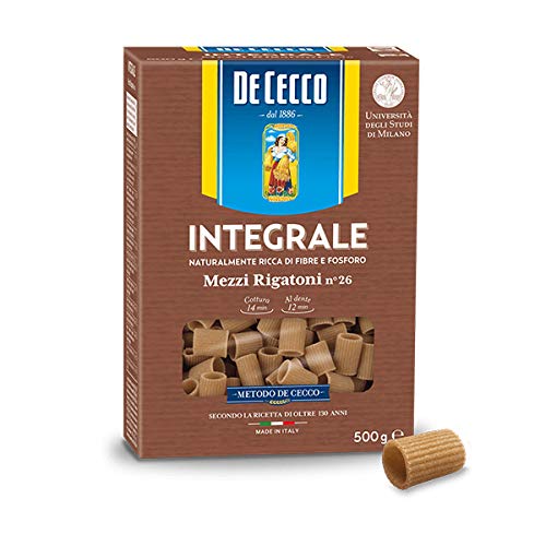 Pasta De Cecco mezzi rigatoni integrali 26 Vollkorn italienisch Nudeln 500 g von De Cecco