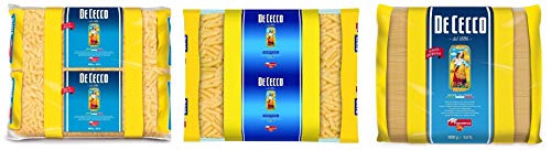 TESTPAKET De Cecco Fusilli - Tortiglioni - Spaghetti Pasta di Semola di Grano Duro Hartweizengrieß Pasta 100% Italienische Pasta Längliche Pasta und kurze Pasta ( 3 x 3Kg ) von De Cecco