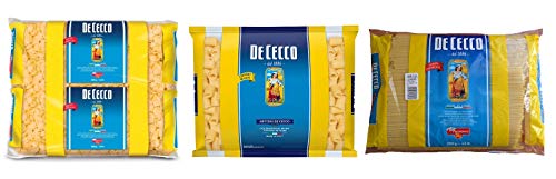 TESTPAKET De Cecco Orecchiette - Mezzi Rigatoni - Linguine Pasta di Semola di Grano Duro Hartweizengrieß Pasta 100% Italienische Pasta Längliche Pasta und kurze Pasta ( 3 x 3Kg ) von De Cecco