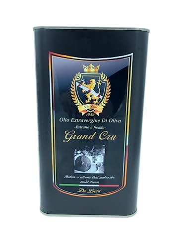 Natives Olivenöl Extra, Grand Cru, Evo, 100 % italienisch, Carolea-Monokultur, kalter Extrakt, hergestellt in Kalabrien, De Luca Die italienische Exzellenz, die die Welt zum Träumen bringt (3 Liter) von De Luca