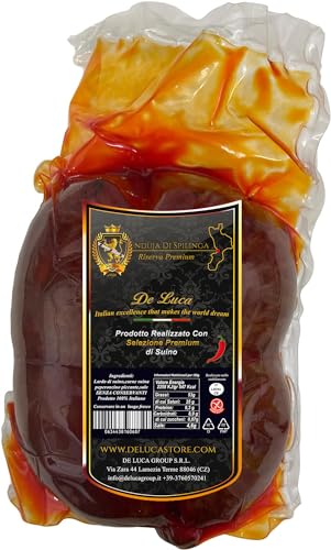 Nduja Di Spilinga, Premium Reserve, vom schwarzen Schwein, 100% italienisch De Luca, hergestellt in Kalabrien, De Luca, die italienische Exzellenz, die die Welt zum Träumen bringt, 400 g von De Luca