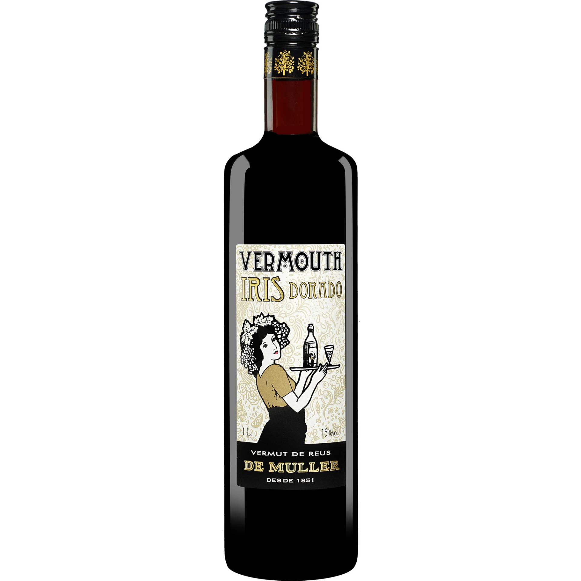 De Muller Vermut »Iris Dorado« - 1,0 L.  1L 15% Vol. Süß aus Spanien von De Muller