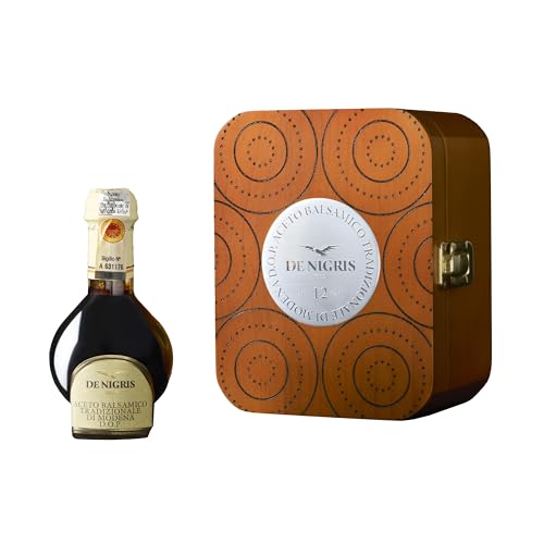 De Nigris 1889 Traditioneller Balsamico-Essig aus Modena DOP 12 Jahre | 12 Jahre gereifter Essig | Traditioneller Balsamico-Essig aus Modena | Authentischer Essig, perfekt zum Würzen, 100ml von De Nigris