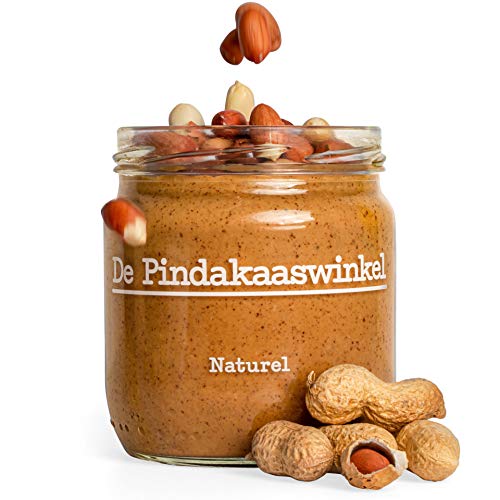De Pindakaaswinkel Erdnussbutter / Naturell ohne Zucker / 2x 420g (840g) / VEGAN / peanut butter / „Die leckerste Erdnussbutter der Niederlande“ von De Pindakaaswinkel