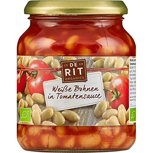 De Rit Weiße Bohnen in Tomatensauce im Glas (350 g) - Bio von De Rit