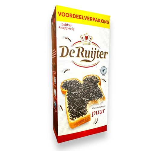 DE RUIJTER Chocoladehagel Puur Vorteilsverpackung XXL mit 610g I Zartbitter-Streusel I Hagelslag aus den Niederlanden von De Ruijter