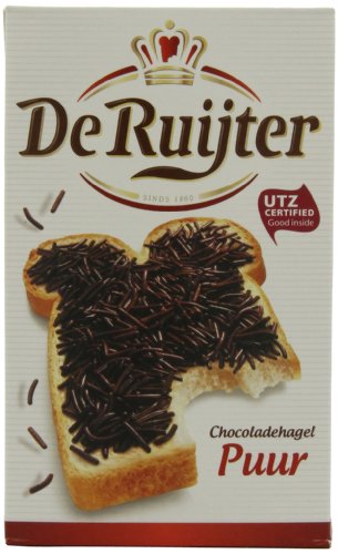 Deruyter Chocoadehagel Puur (dunkle Schokostreusel), 14-Unzen-Boxen 400g (3er Pack) von De Ruijter