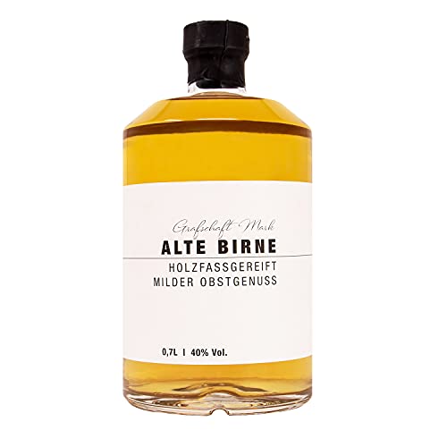 Grafschaft Mark Alte Birne Schnaps 1 x 0,7 L | 40% vol. Alkohol | milder, holzfassgelagerter Obstbrand aus Deutschland | fein fruchtiges Aroma von Birnen | hochwertige Spirituose von DeCavo