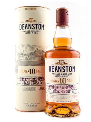 Deanston 10 Years Old Highland Single Malt Bordeaux Red Wine Cask Finish 46,3% Vol. 0,7l in Geschenkbox von Deanston