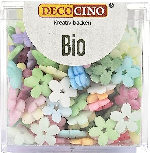 DECOCINO Bio Streudekor Flower Power - 40 g - bunte Zuckerstreusel in Bio-Qualität, zum Dekorieren von Torten, Kuchen, Cupcakes oder Cake Pops - 100% vegan von DECOCINO