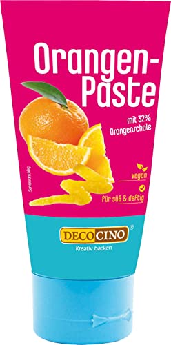 Decocino Orangenpaste vegane, natürliche Aromapaste mit geriebenen Orangenschalen – zum Backen für Kuchen, Cremes, Toppings und Desserts, 50 g von Decocino